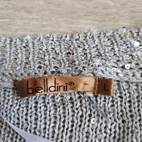 Belldini Scoop Neck Block Color Sparkly Sweater - Picture 12 of 13